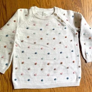 Textured Knit Pom Pom Sweater